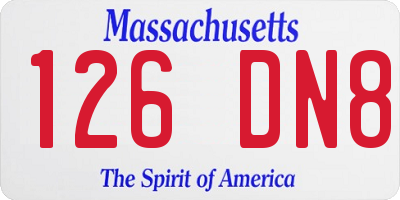 MA license plate 126DN8