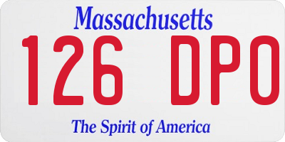 MA license plate 126DP0