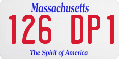 MA license plate 126DP1