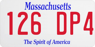 MA license plate 126DP4