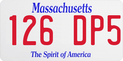 MA license plate 126DP5