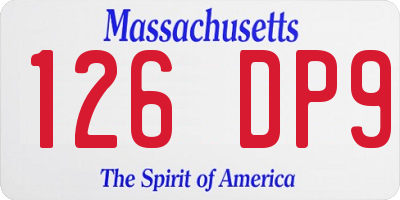 MA license plate 126DP9