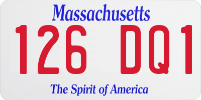 MA license plate 126DQ1