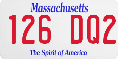MA license plate 126DQ2