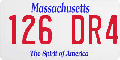 MA license plate 126DR4