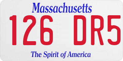 MA license plate 126DR5