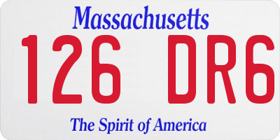 MA license plate 126DR6