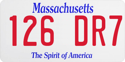MA license plate 126DR7