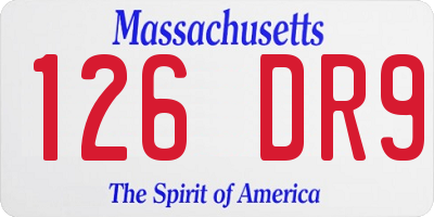 MA license plate 126DR9