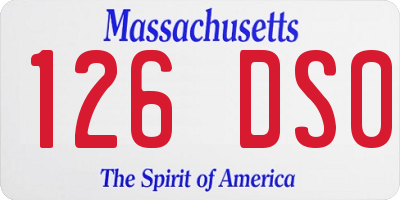 MA license plate 126DS0