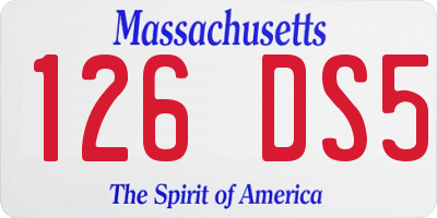 MA license plate 126DS5