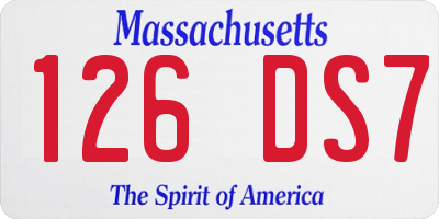 MA license plate 126DS7