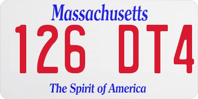 MA license plate 126DT4