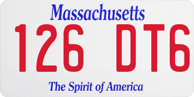 MA license plate 126DT6