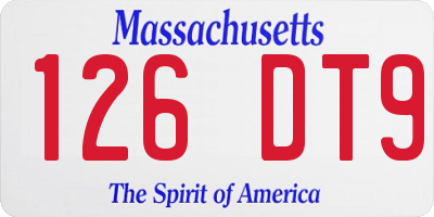 MA license plate 126DT9