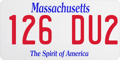 MA license plate 126DU2