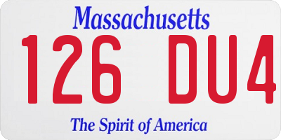 MA license plate 126DU4
