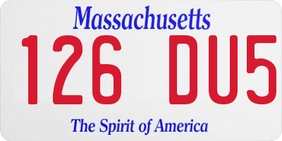 MA license plate 126DU5