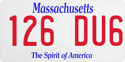 MA license plate 126DU6