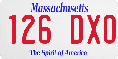 MA license plate 126DX0