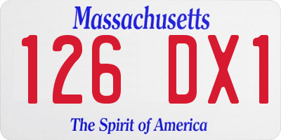 MA license plate 126DX1
