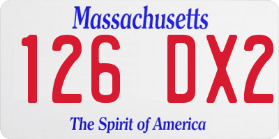 MA license plate 126DX2