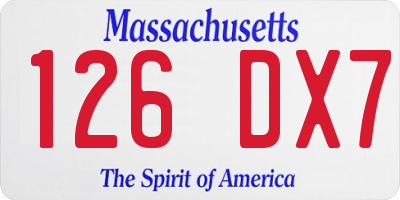 MA license plate 126DX7