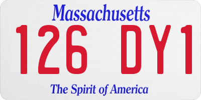 MA license plate 126DY1
