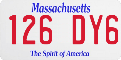 MA license plate 126DY6