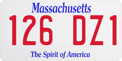 MA license plate 126DZ1