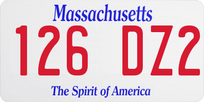 MA license plate 126DZ2