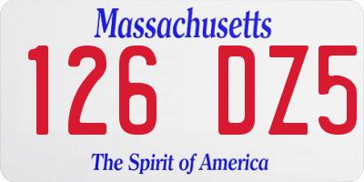 MA license plate 126DZ5