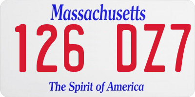 MA license plate 126DZ7