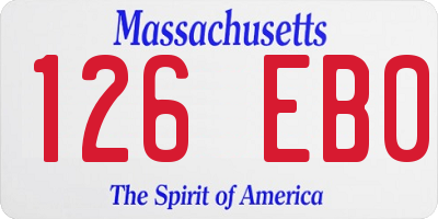 MA license plate 126EB0