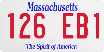 MA license plate 126EB1