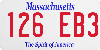 MA license plate 126EB3