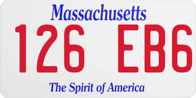 MA license plate 126EB6