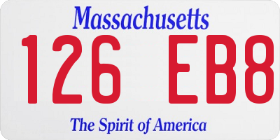 MA license plate 126EB8