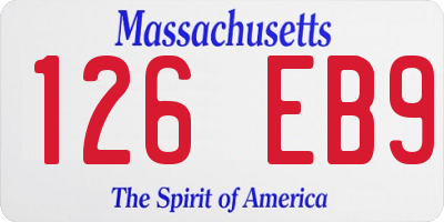 MA license plate 126EB9