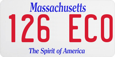 MA license plate 126EC0