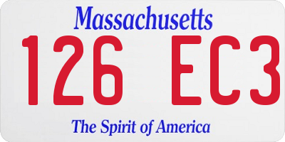 MA license plate 126EC3