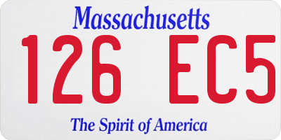 MA license plate 126EC5