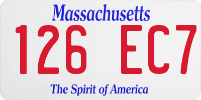 MA license plate 126EC7