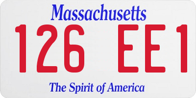 MA license plate 126EE1