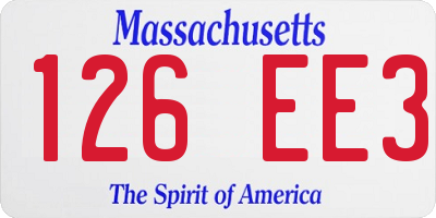 MA license plate 126EE3