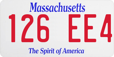 MA license plate 126EE4