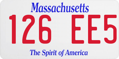 MA license plate 126EE5