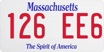 MA license plate 126EE6
