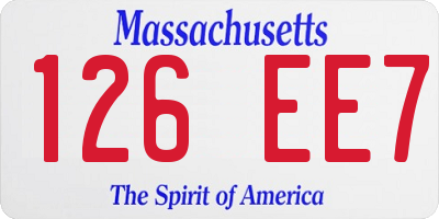 MA license plate 126EE7