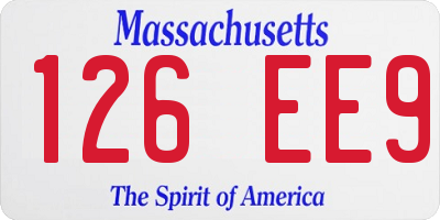 MA license plate 126EE9